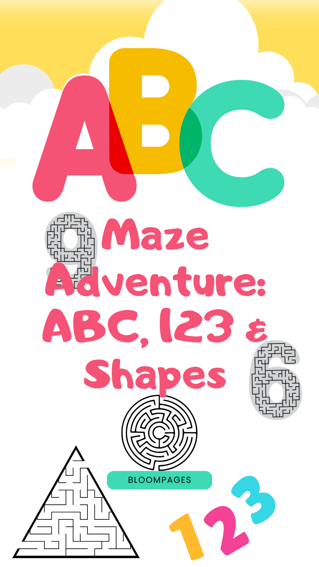 COVER PAGE MAZE ABC 123 SHAPES